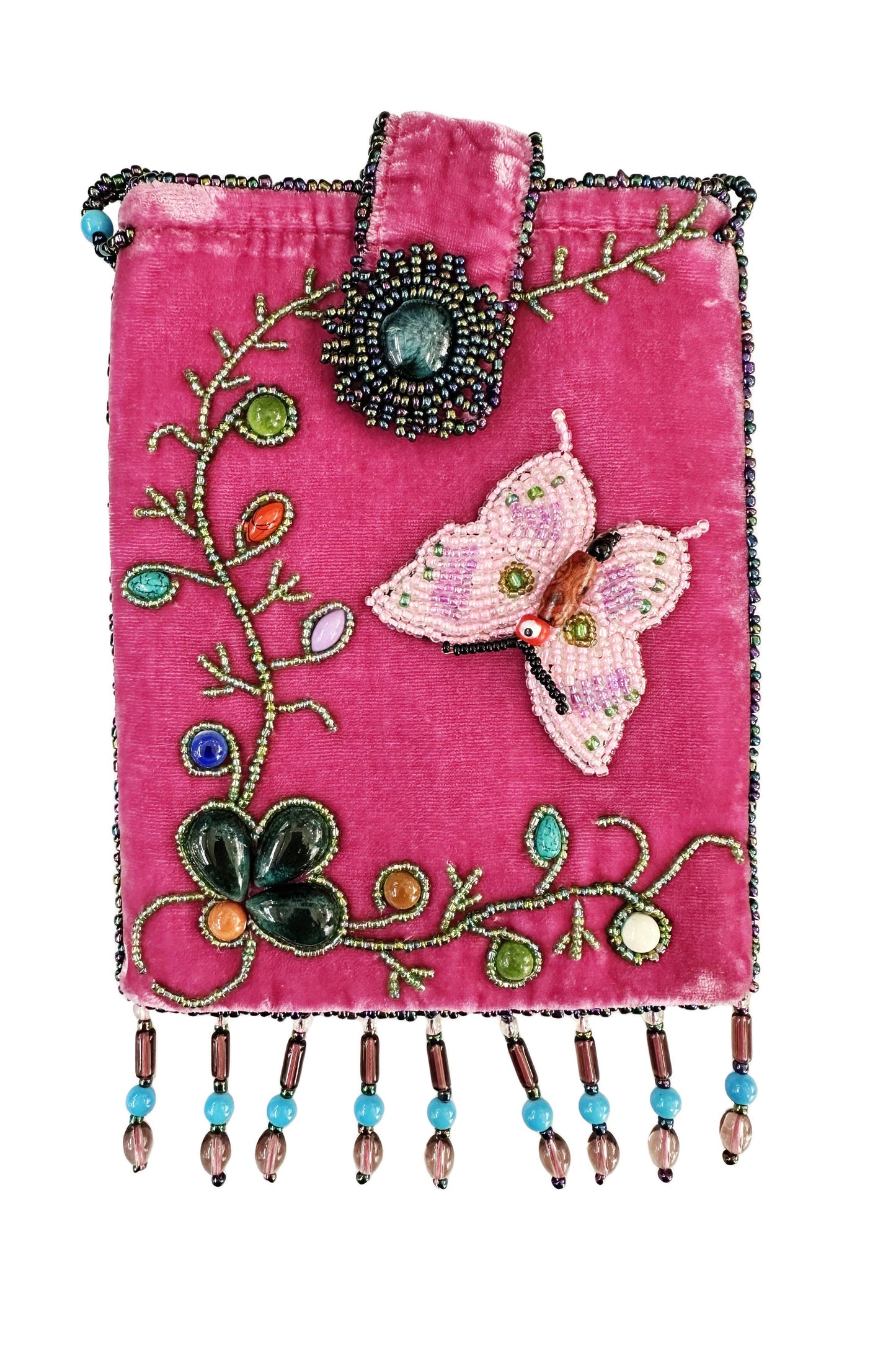 Butterfly Rectangular Velvet Crossbody VBG15-BU