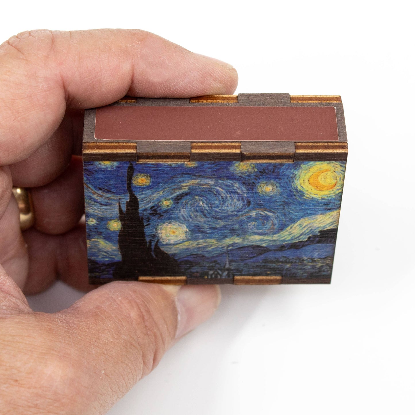 Wooden Matchbox • Starry Night Van Gogh