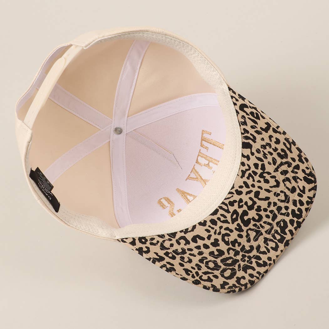 Texas Embroidered Leopard Trucker Hat