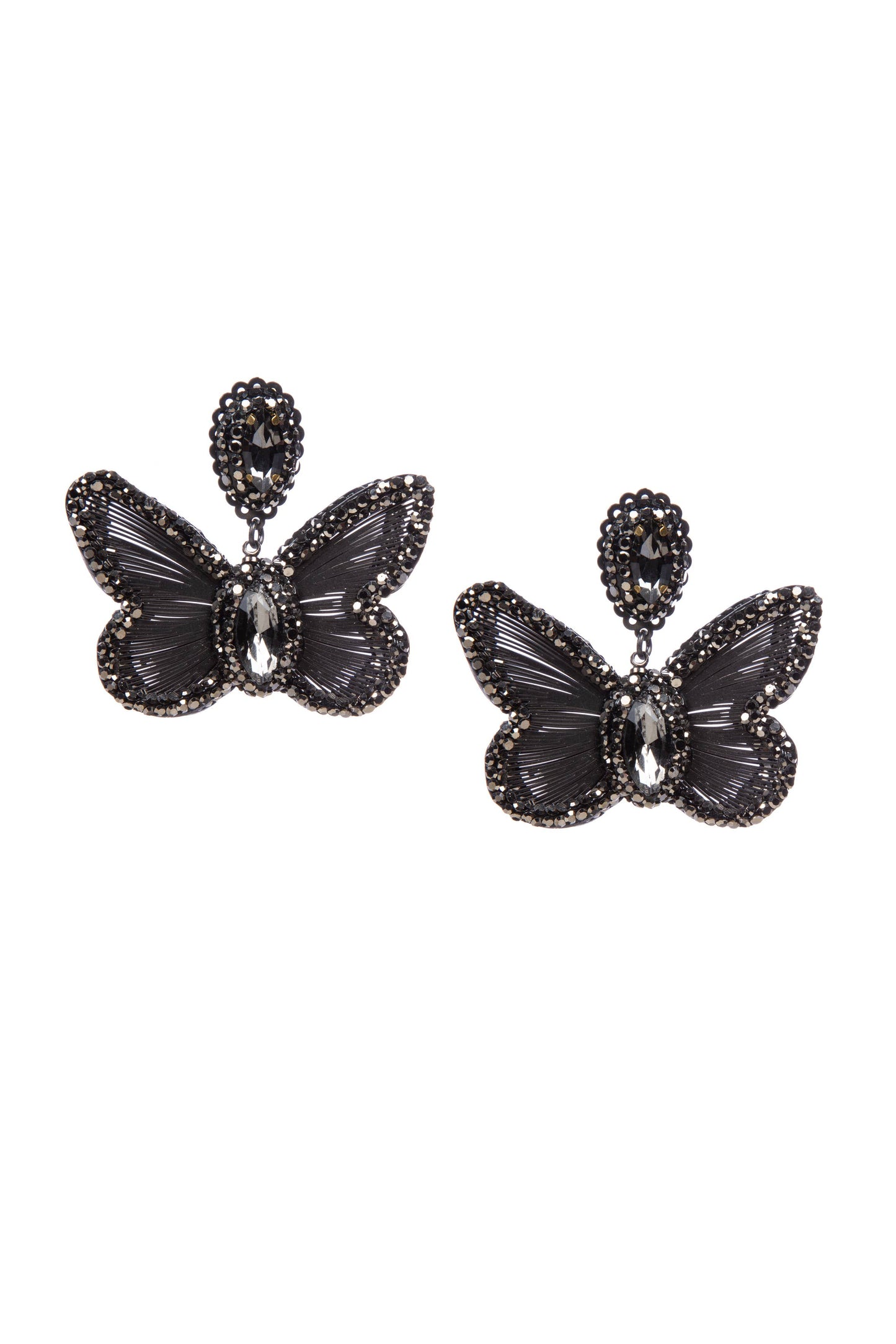 Butterfly Shape Rhinestone Alloy Drop Earrings