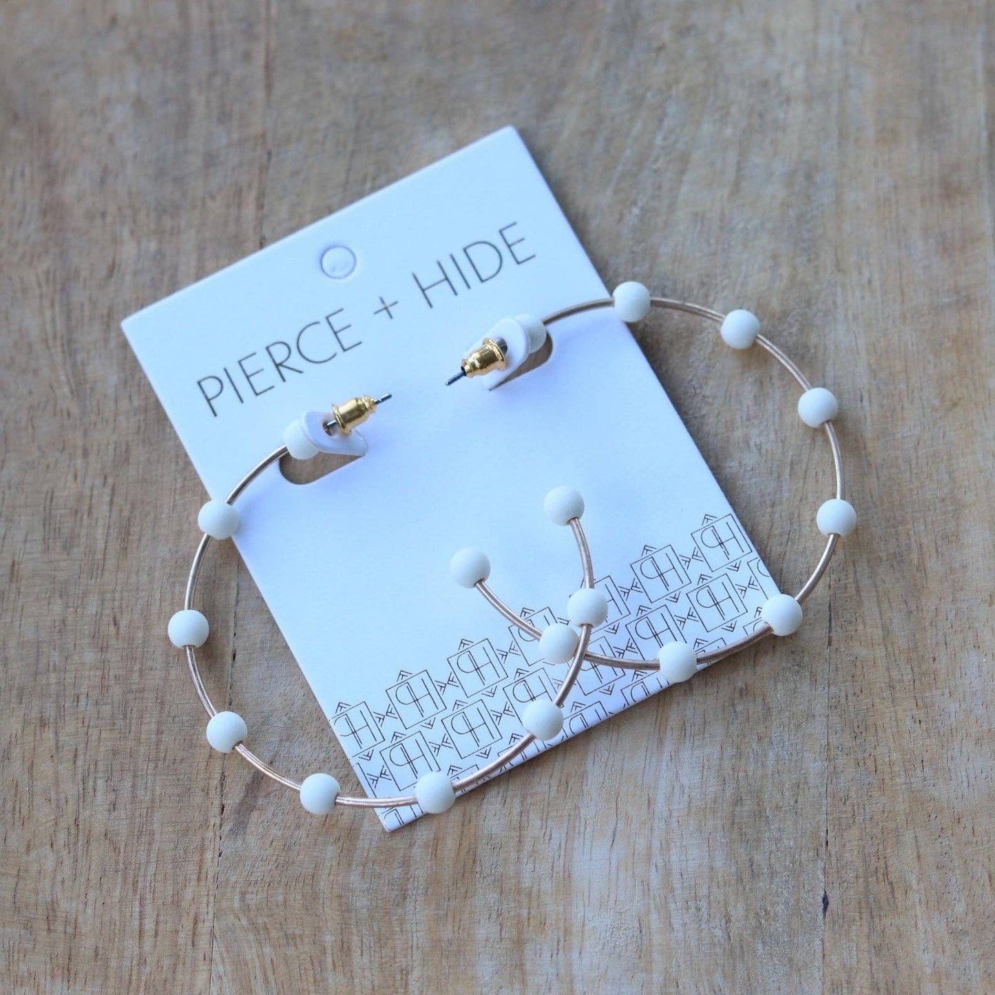 White + Gold Bead Hoop