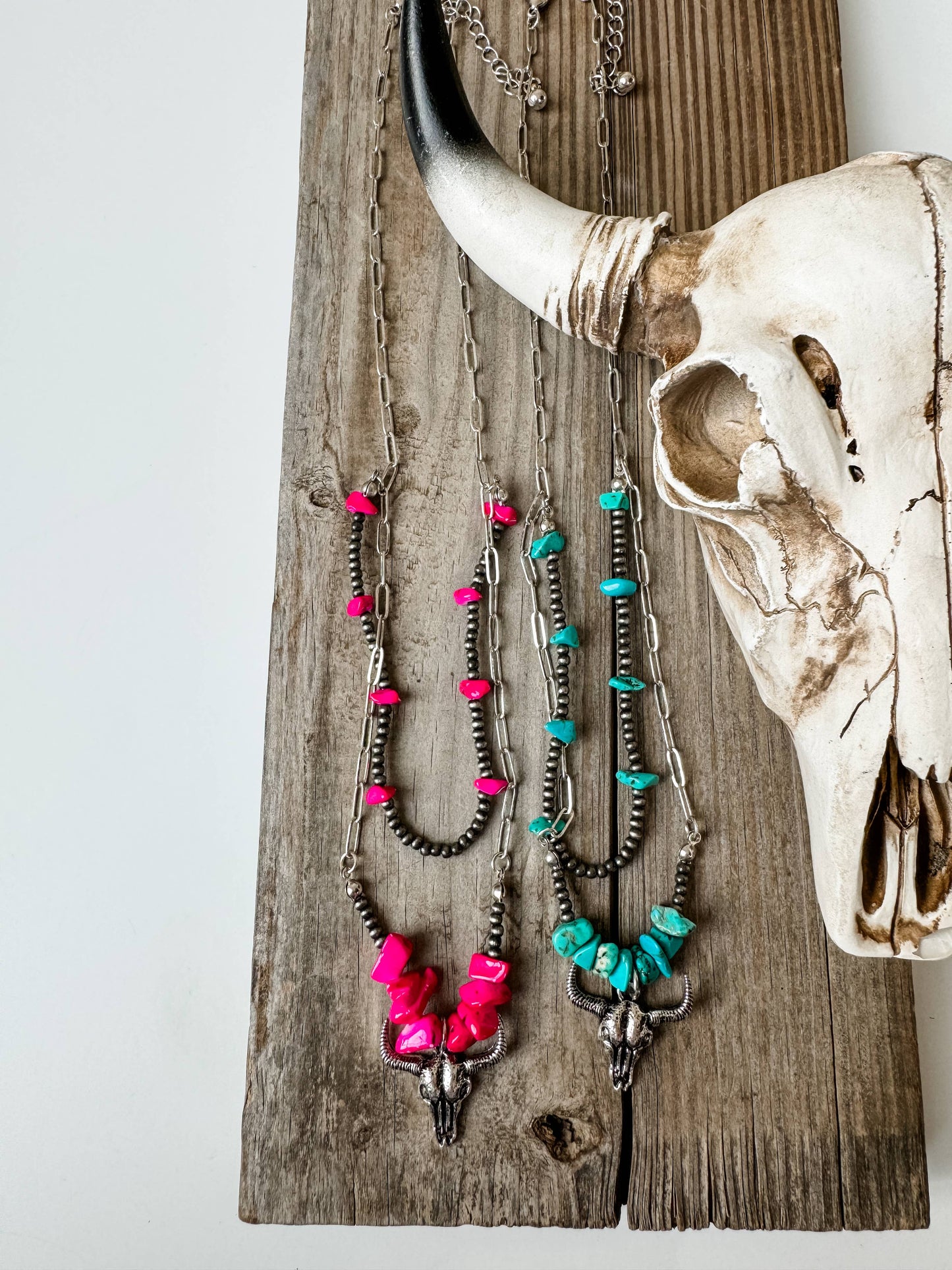 Western Steer Head Pendant Necklace