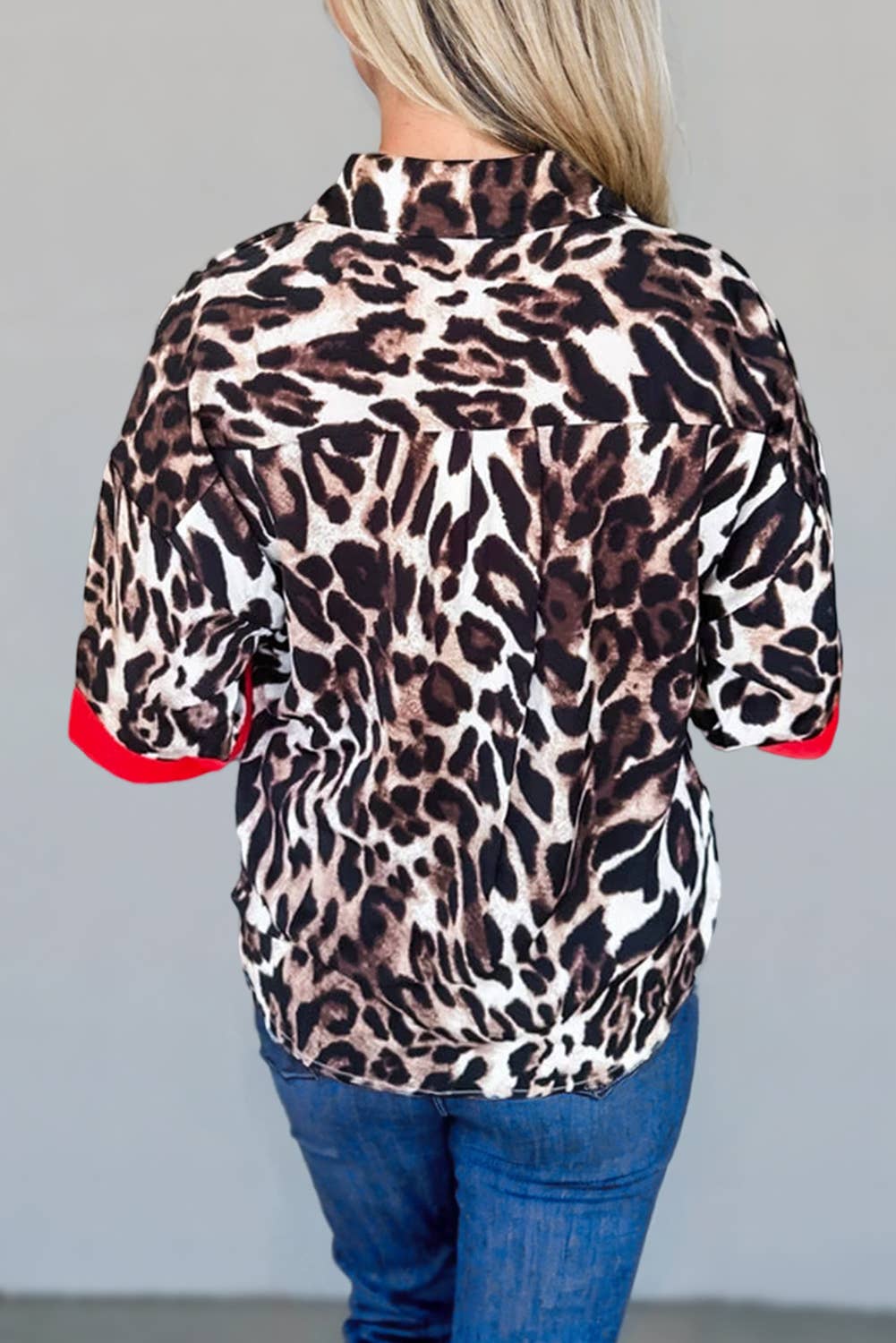 Bold Leopard Red Patchwork Shirt