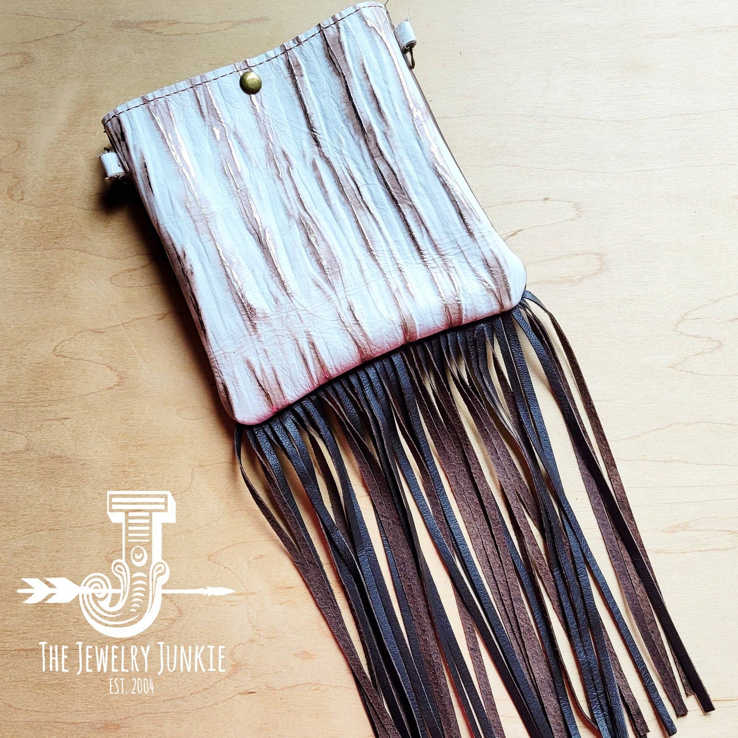 Crossbody White Chateau Leather Fringe