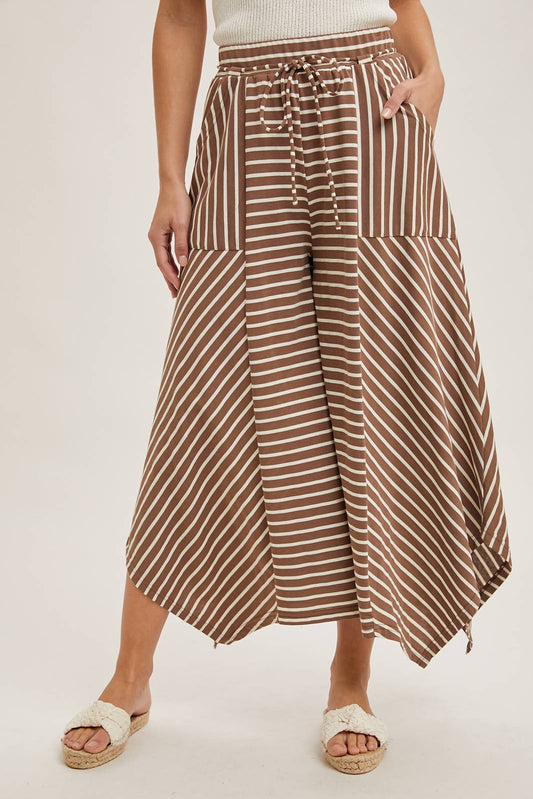 STRIPED WIDE LEG PALAZZO PANTS