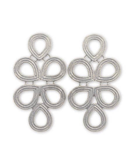 Silver Plaza Statement Earrings