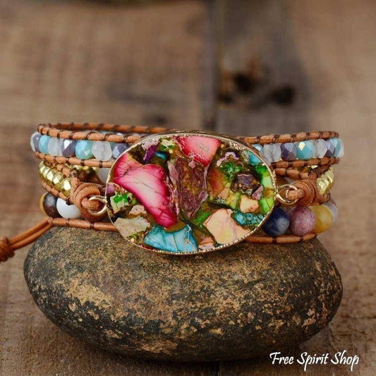 Color Splash Wrap Bracelet, Boho Bracelet