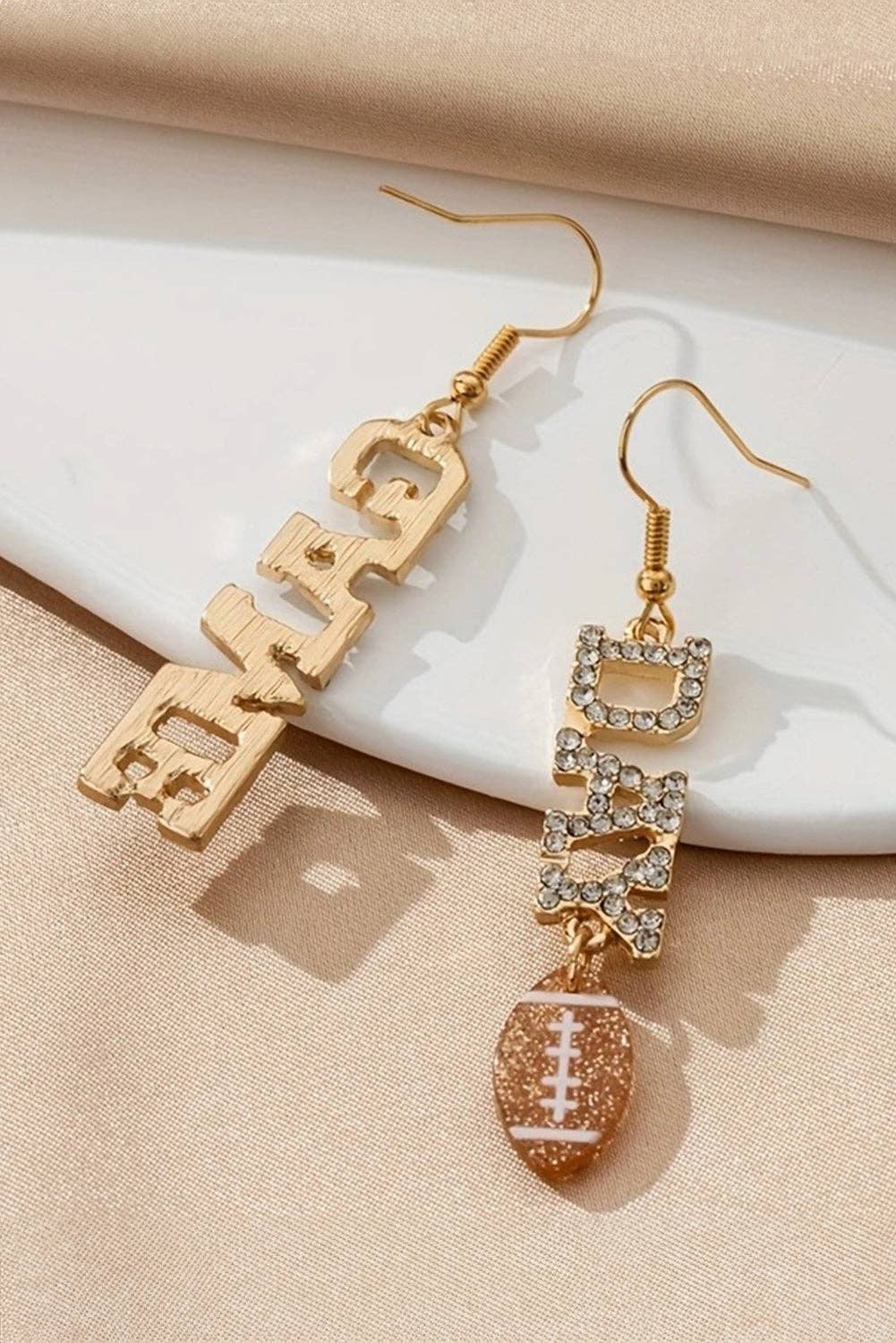 Gold GAME DAY Rhinestone Earrings
