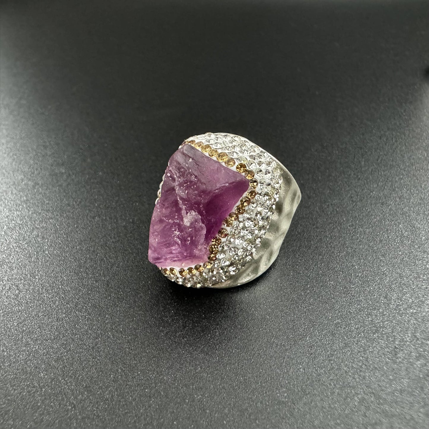 Fluorite Rhinestone Alloy Rings