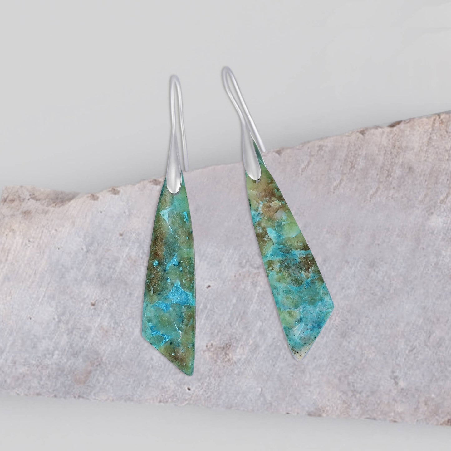 Natural Amazonite Dangle turqoise Earrings