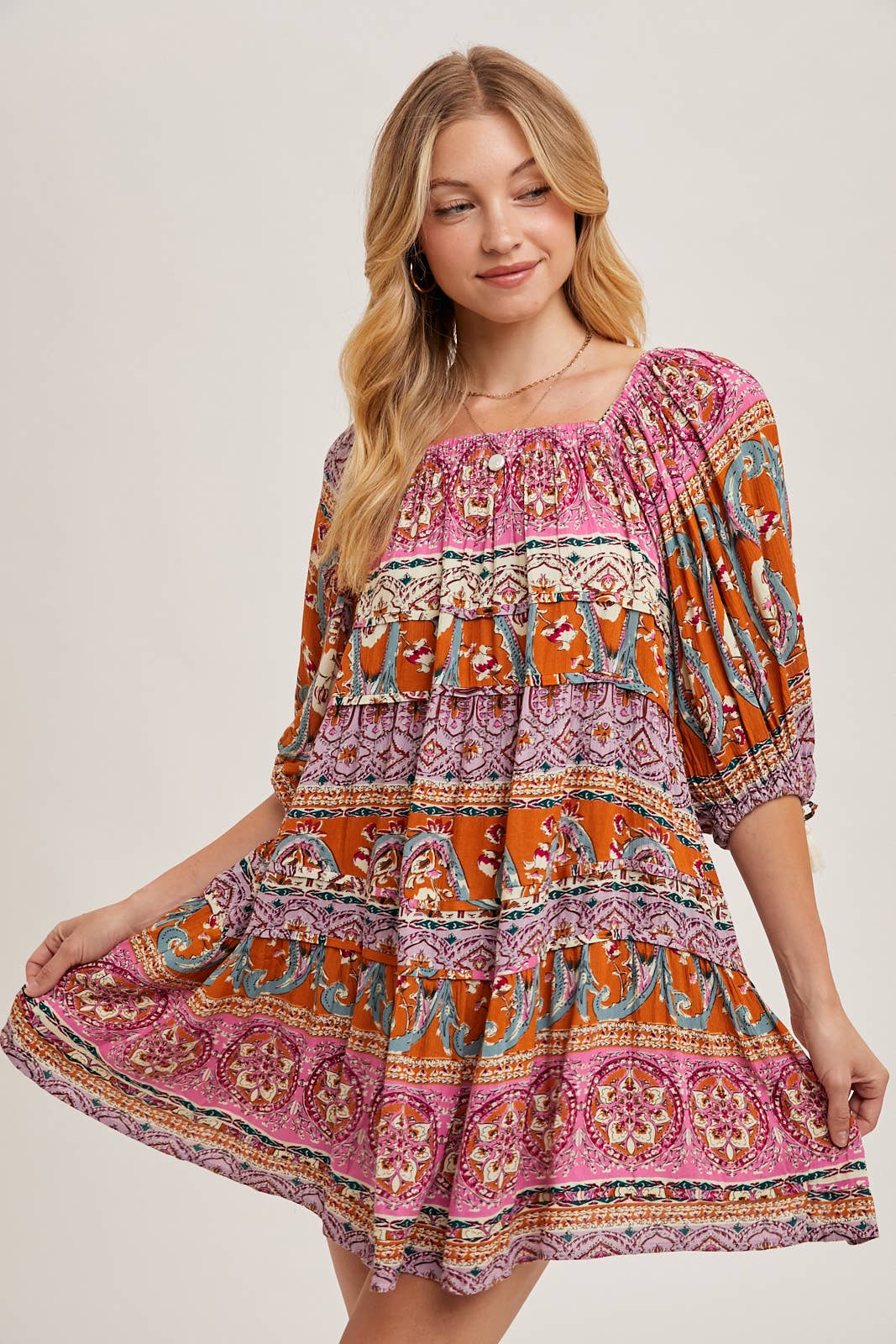 Paisley Print Boho Dress