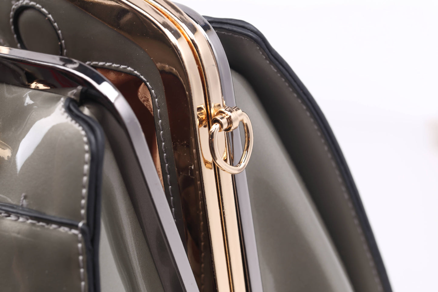 Brangio Italy Luxe Metallic Brown Leather Handbag