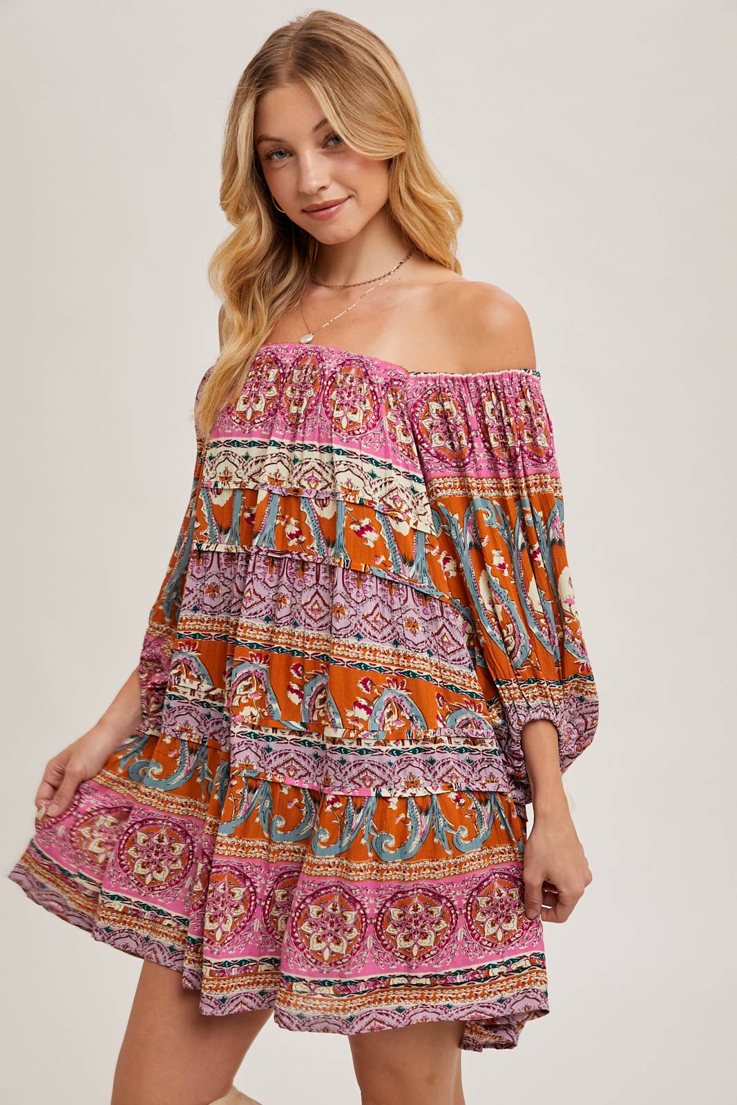 Paisley Print Boho Dress