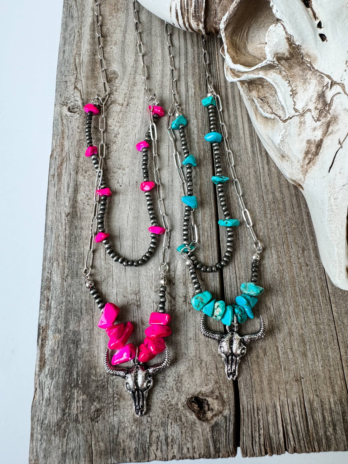 Western Steer Head Pendant Necklace