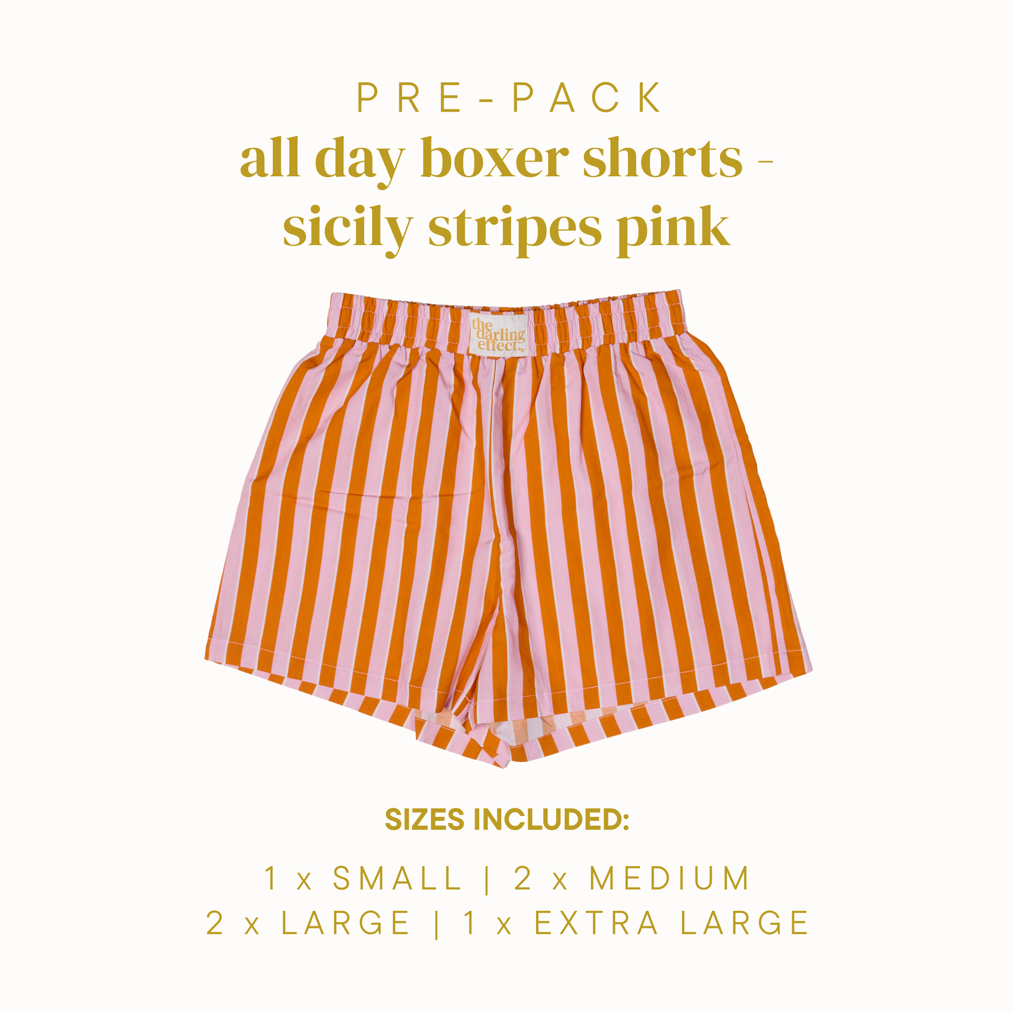 Pink & Orange Striped Summer Shorts
