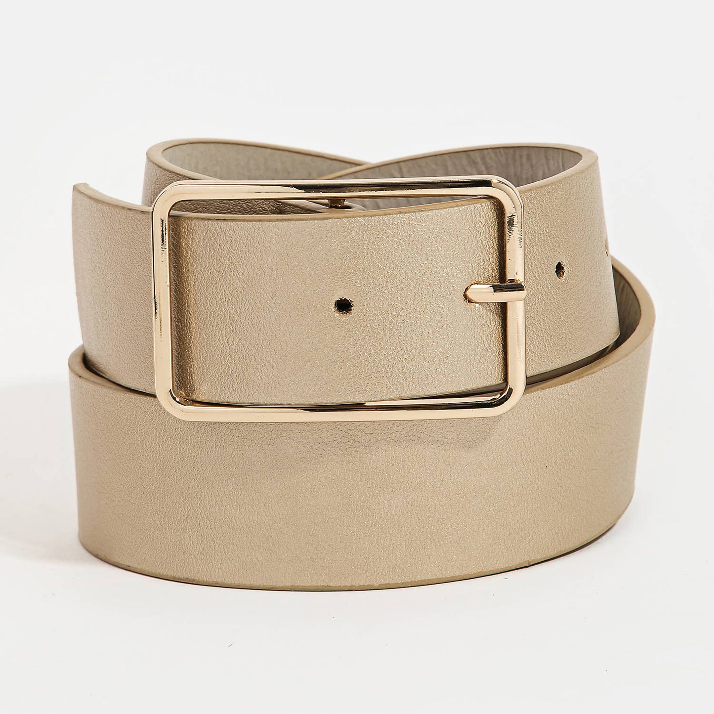 Faux Leather Rectangle Cutout Buckle Fashion Belt