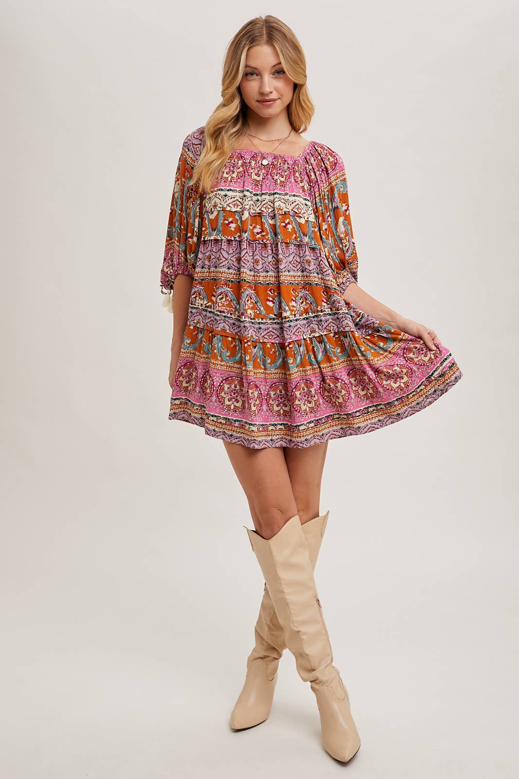 Paisley Print Boho Dress