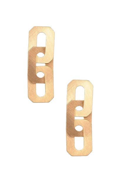 Brushed Gold Chunky Link Earrings