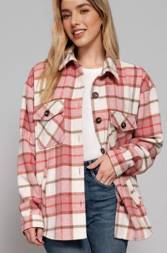 Wool Blend Plaid Jacket