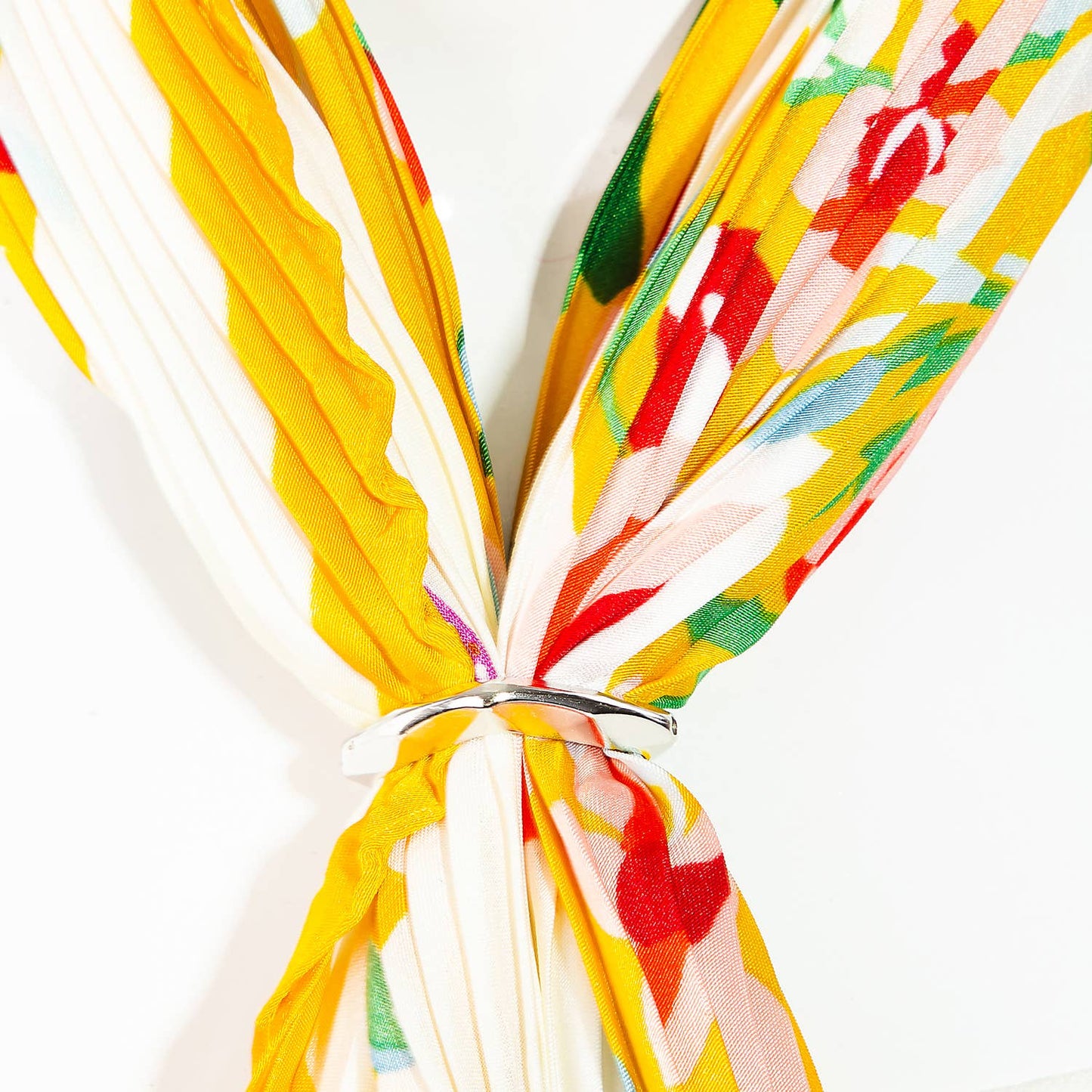 Floral Silky Ribbed Scarf
