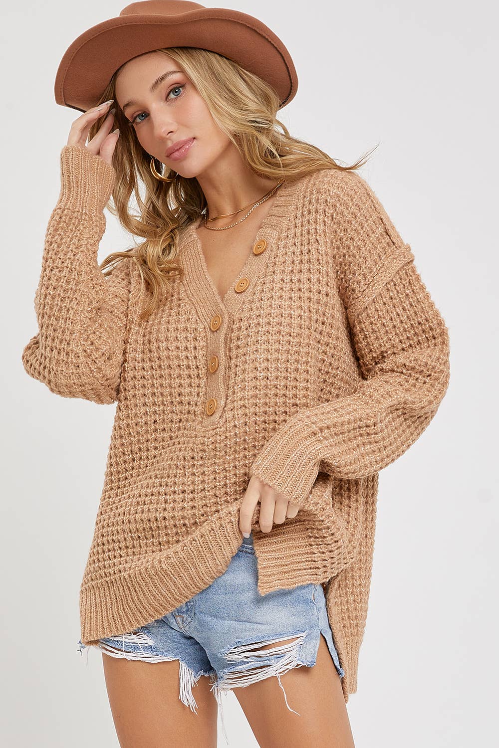 Soft Waffle Knit Sweater