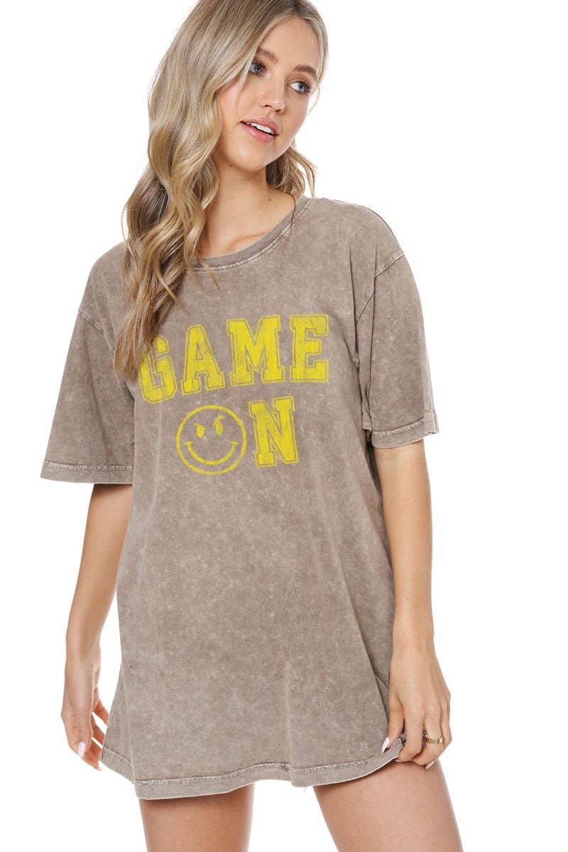 Game On Graphic S/S Washed Boyfriend Tee