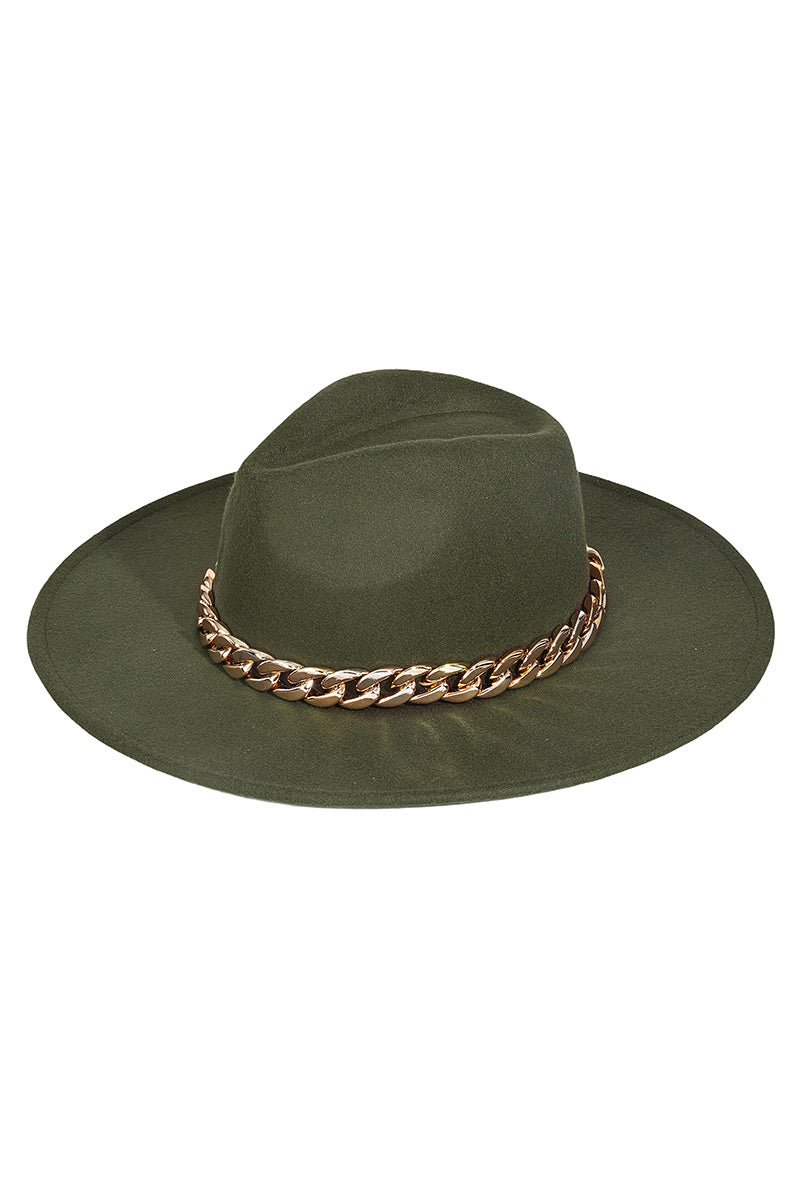 Chain Link Strap Western Fashion Hat