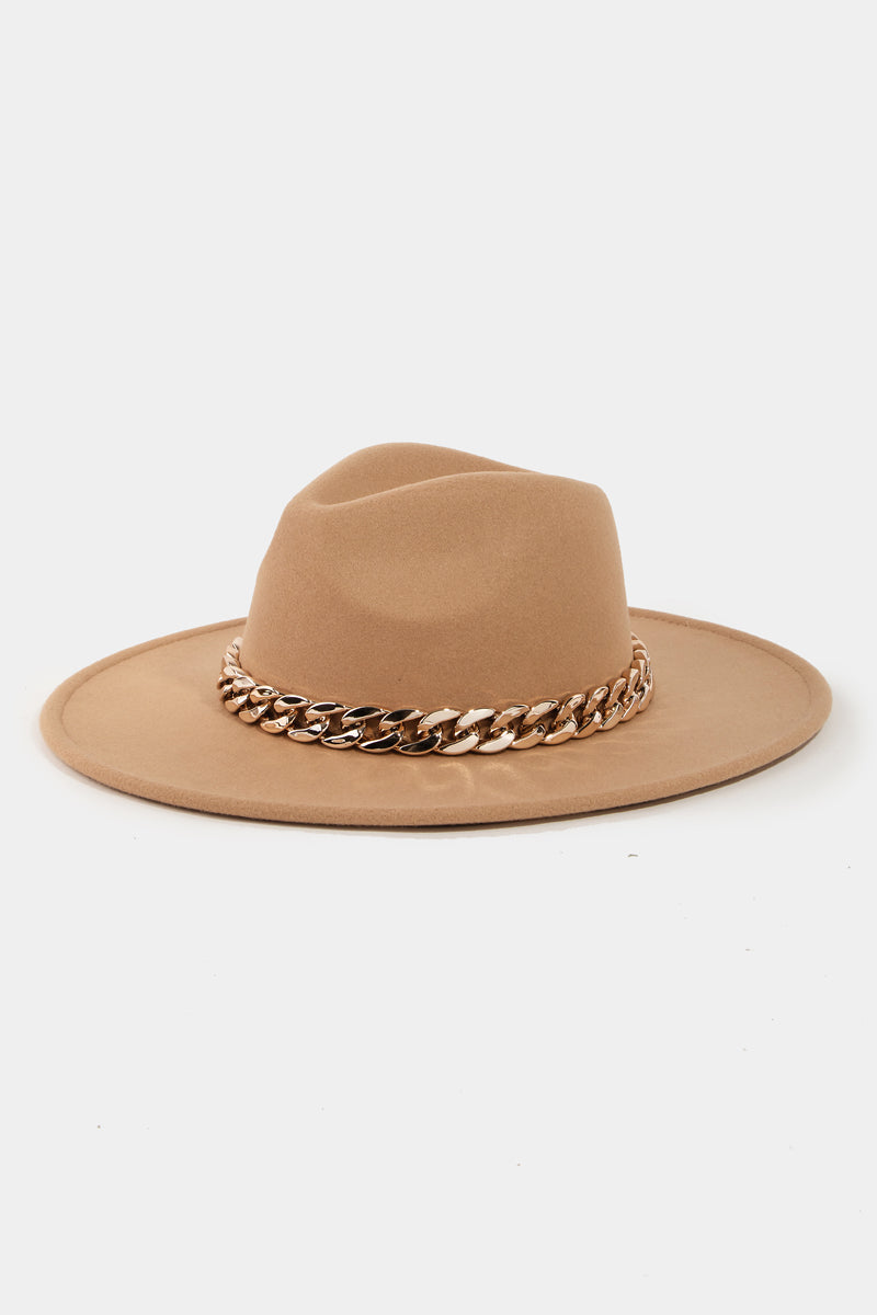 Chain Link Strap Western Fashion Hat