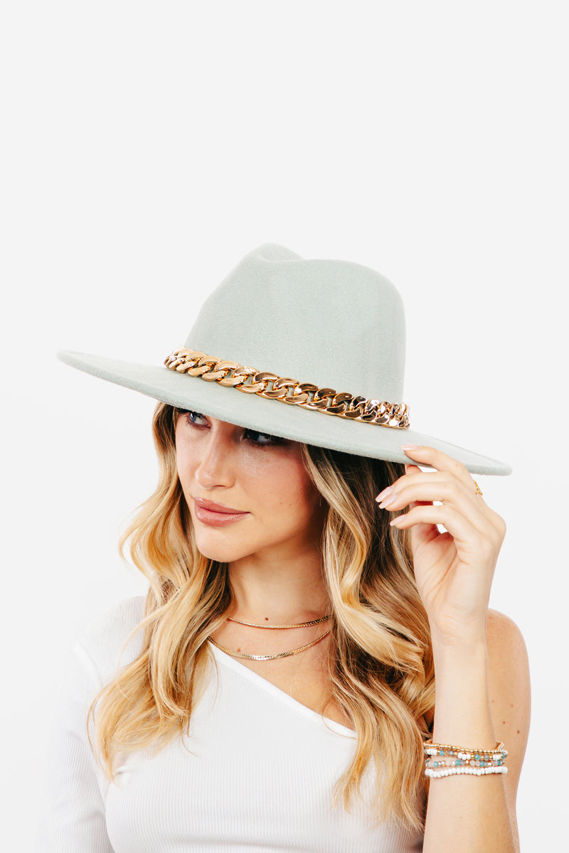 Chain Link Strap Western Fashion Hat