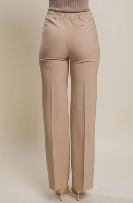 Blk Dress Pants W Elastic Back