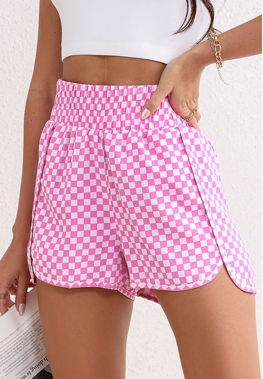 Pink Plaid Shorts