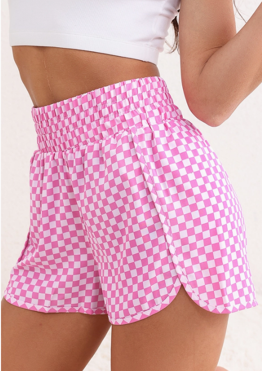 Pink Plaid Shorts