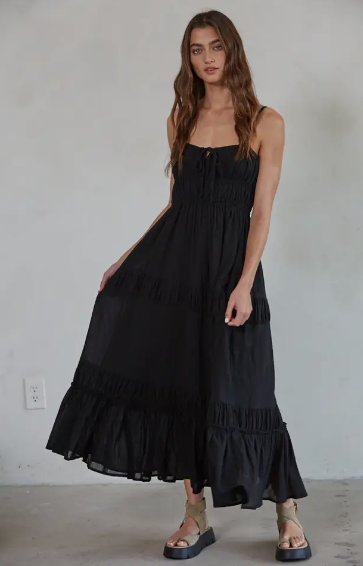 Cotton Front Tie Woven Dress