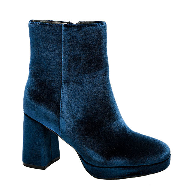 Teal Velvet Booties