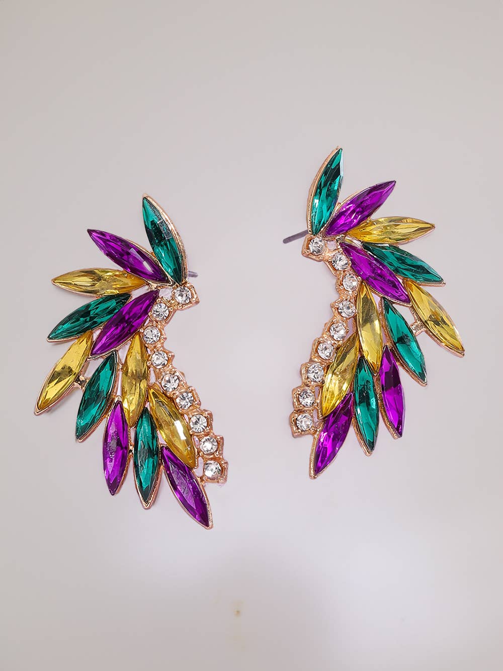 Mardi Gras Rhinestone Earrings