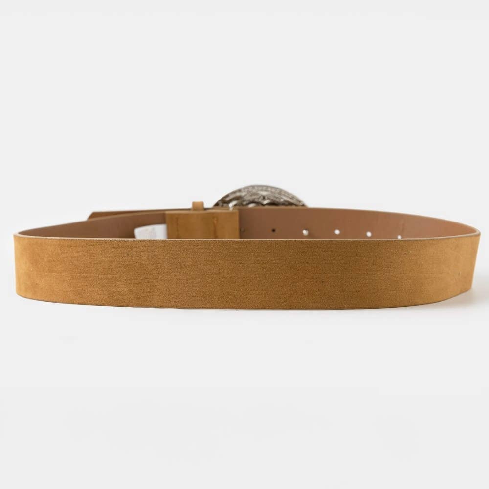 Oval Western Concho Oversized Buckle Belt