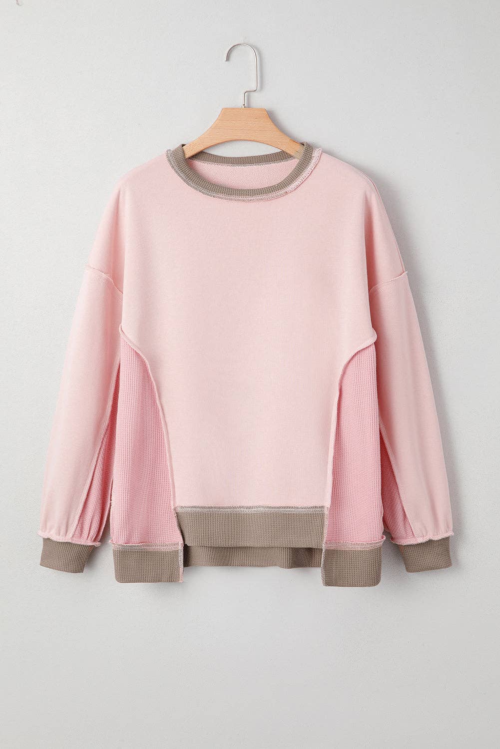 Pink Lina Patchwork Oversized Sweatshirt