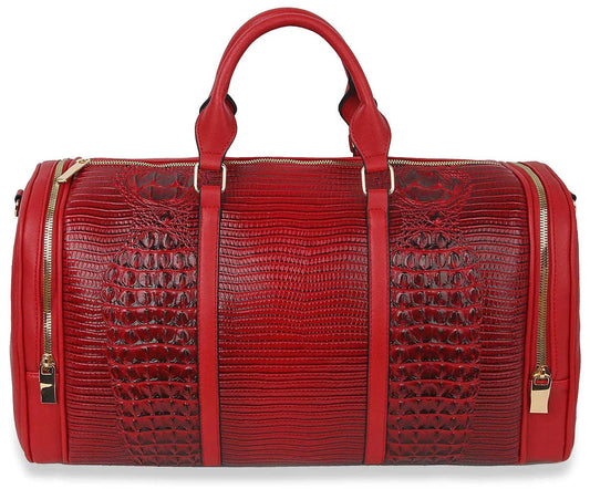 Alligator Embossed Large Carry-On Handbag