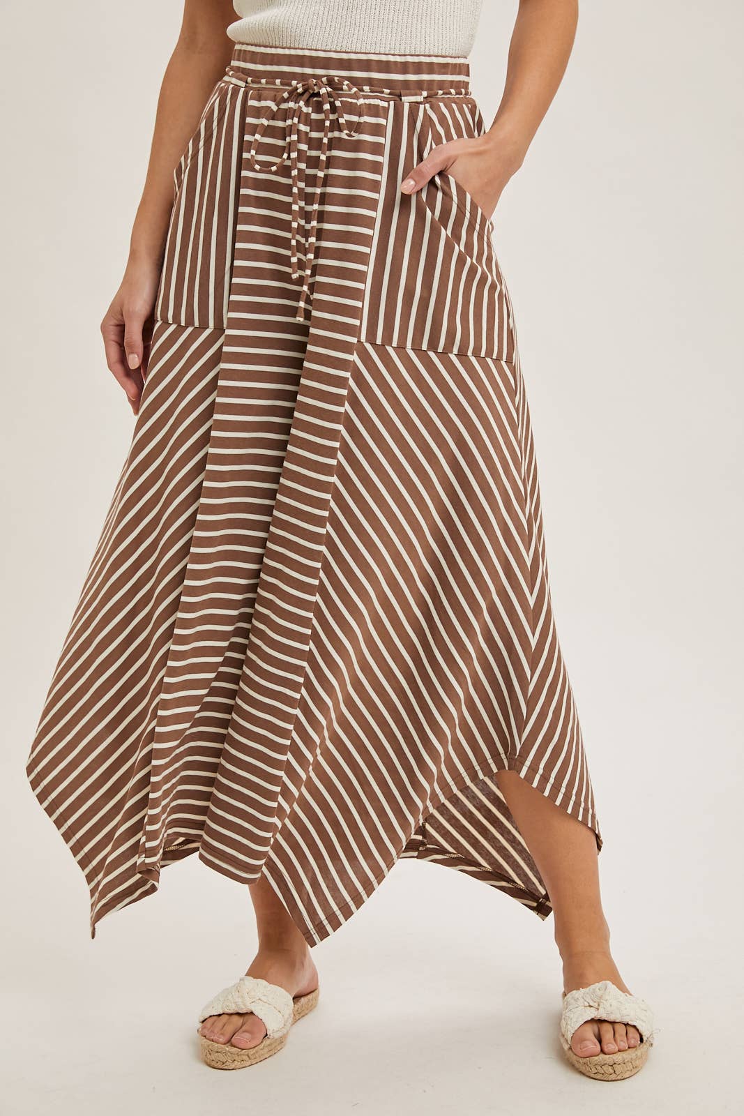 STRIPED WIDE LEG PALAZZO PANTS