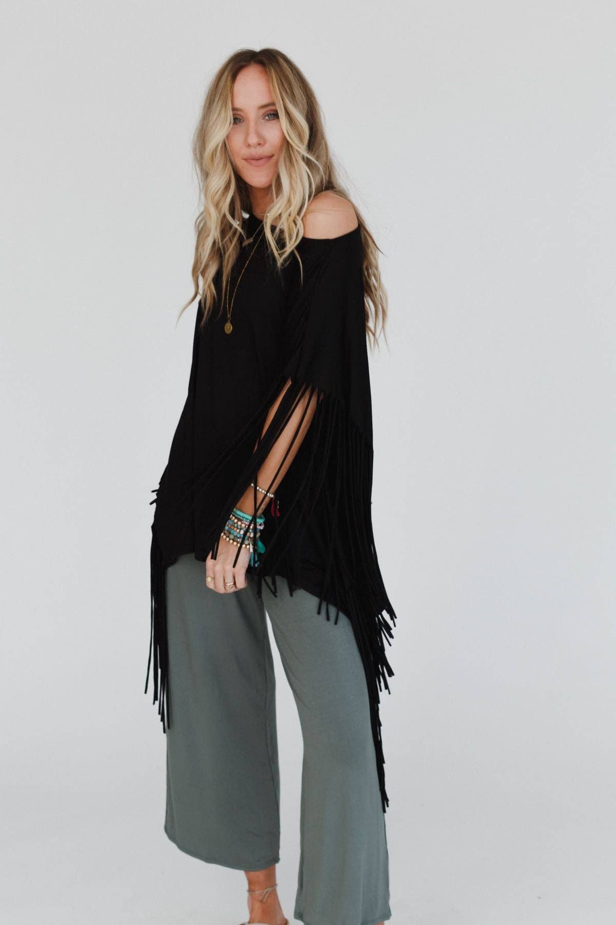 Fringe Top - Black