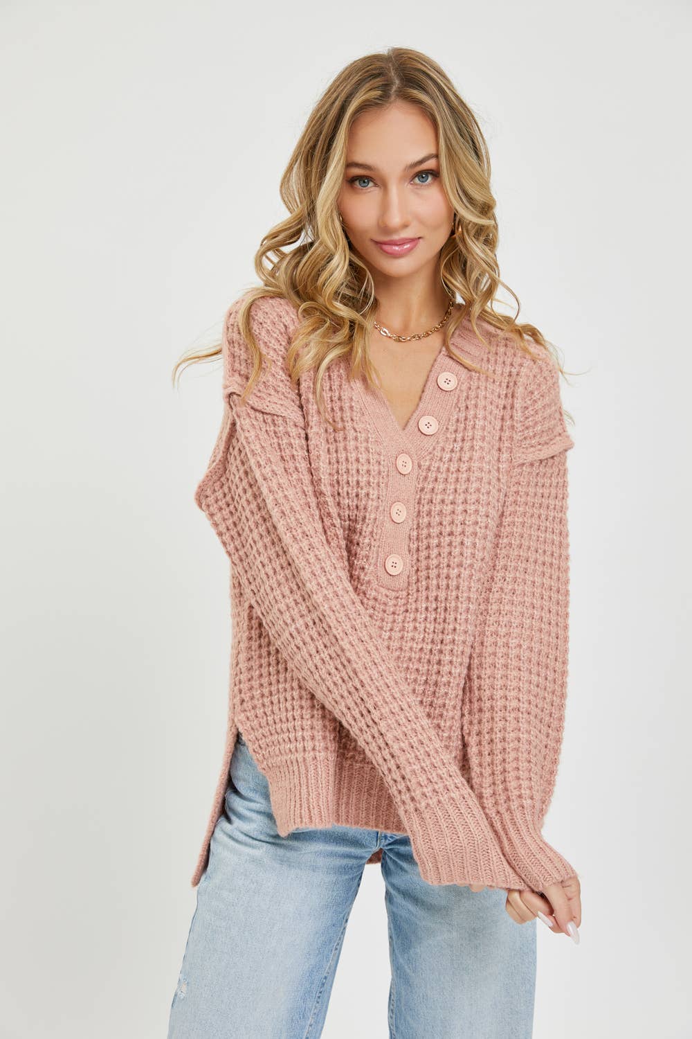 Soft Waffle Knit Sweater