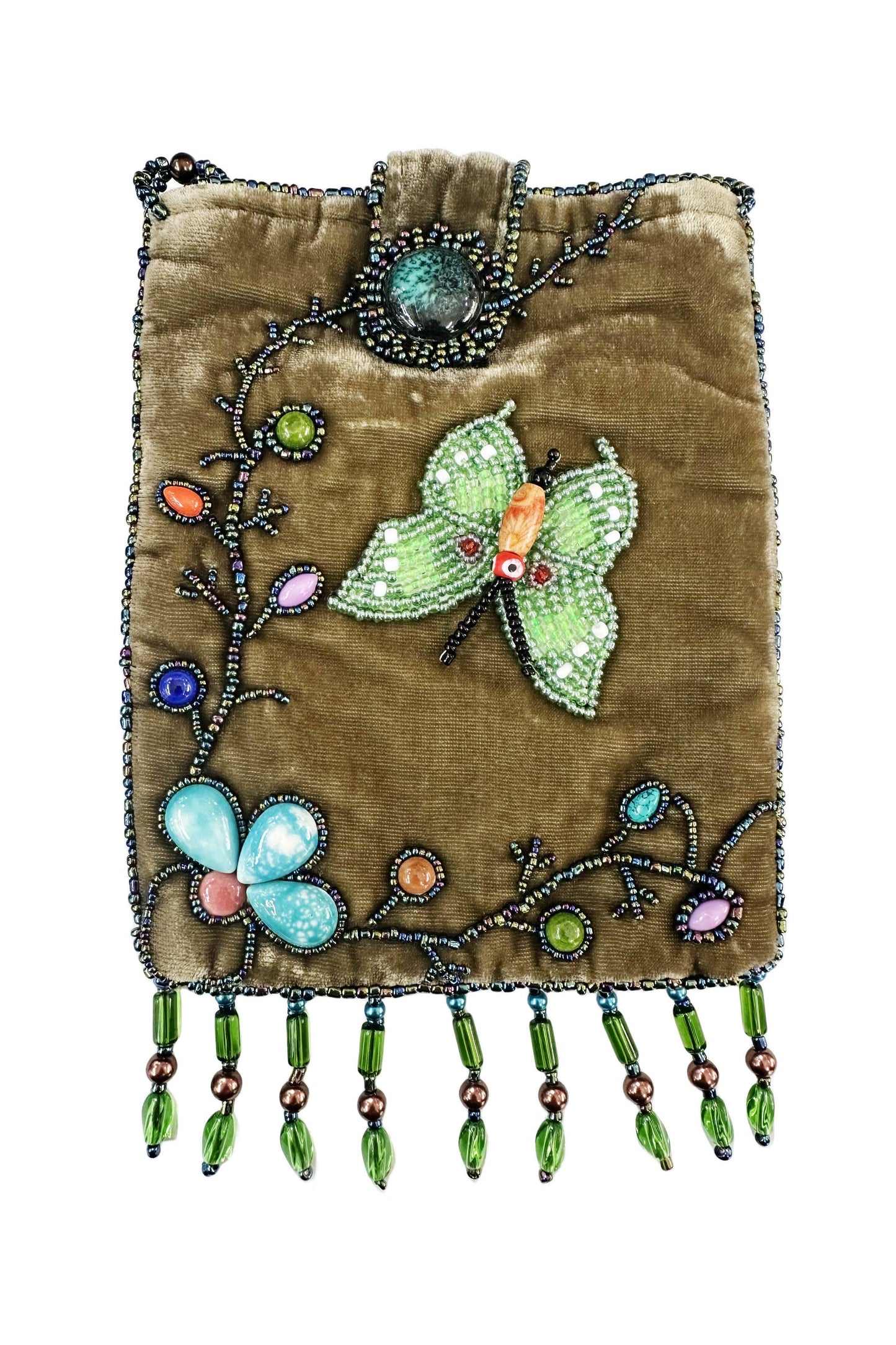 Butterfly Rectangular Velvet Crossbody VBG15-BU