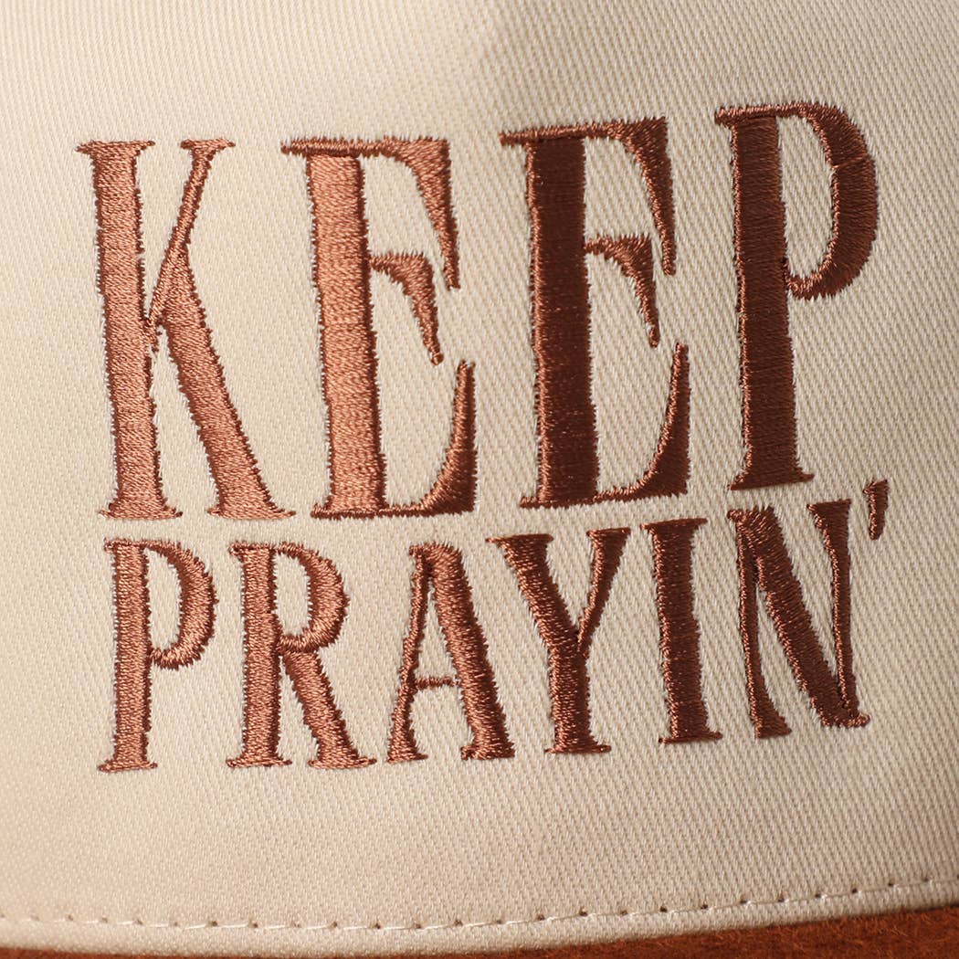 Keep Prayin' Suede Hat Cinnamon