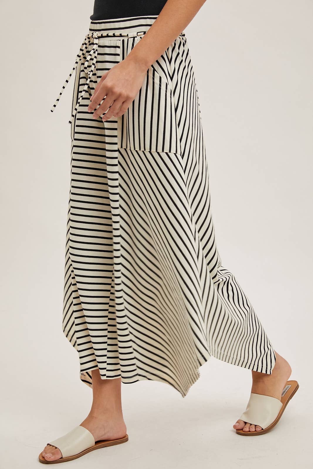 STRIPED WIDE LEG PALAZZO PANTS