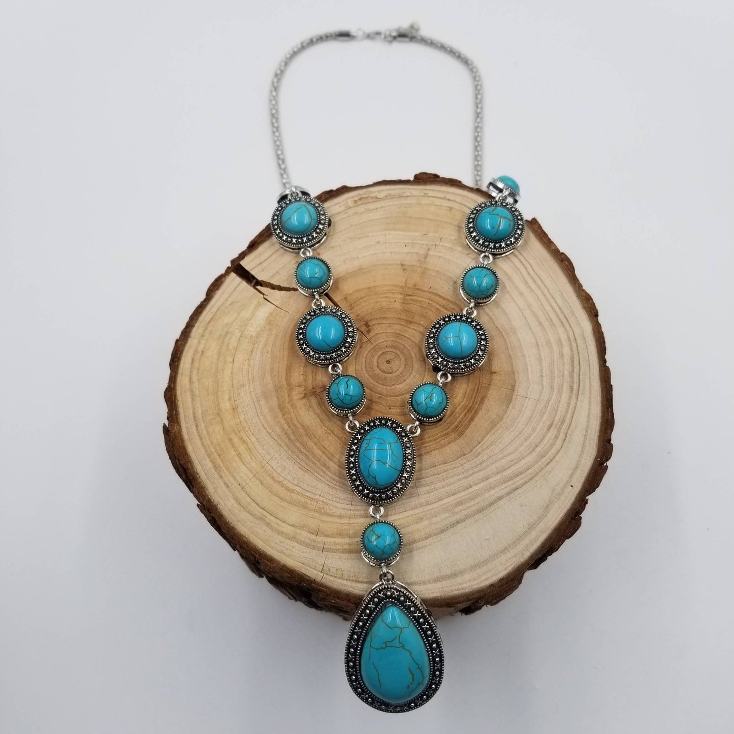 Long Turquoise Water Drop Pendant
