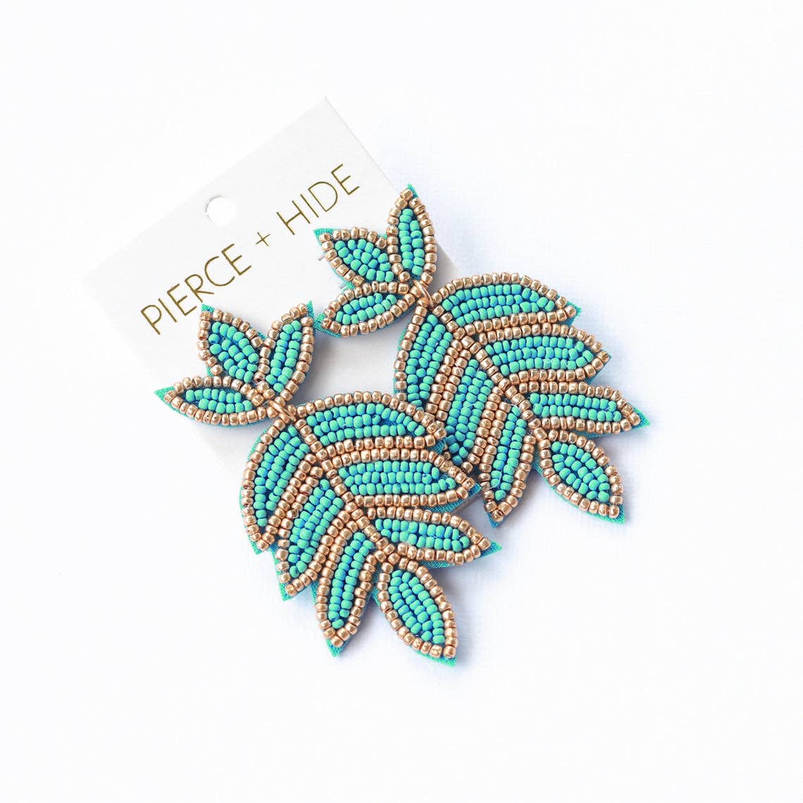Custom Mint Fleur De Lis Earrings | Leaf Drop
