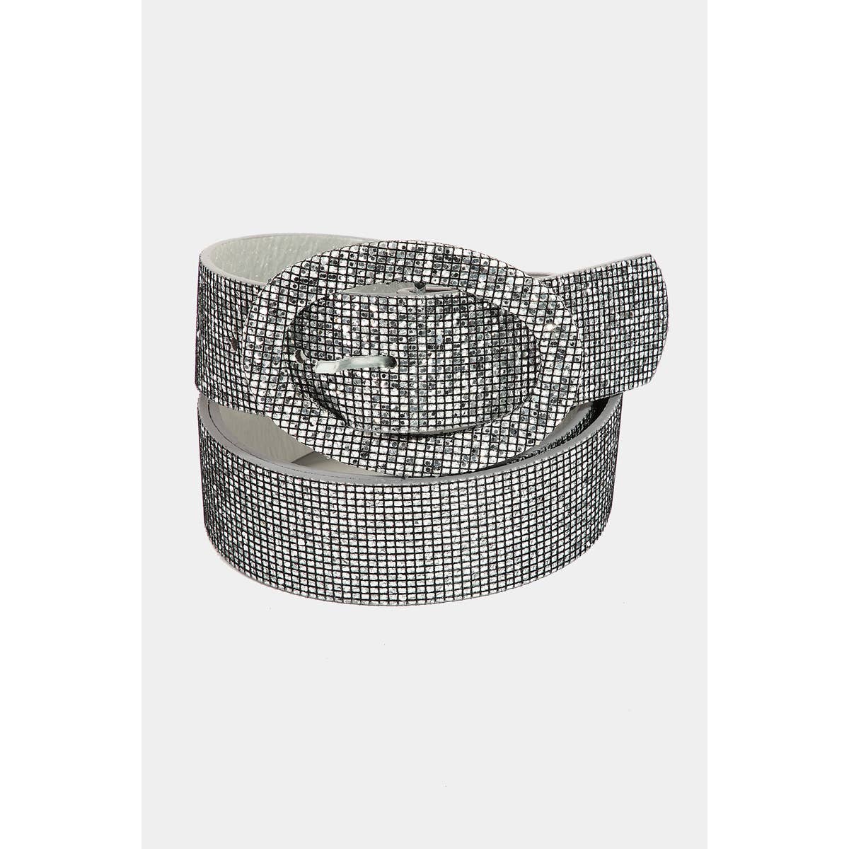 Full Sequin Faux Leather Belt