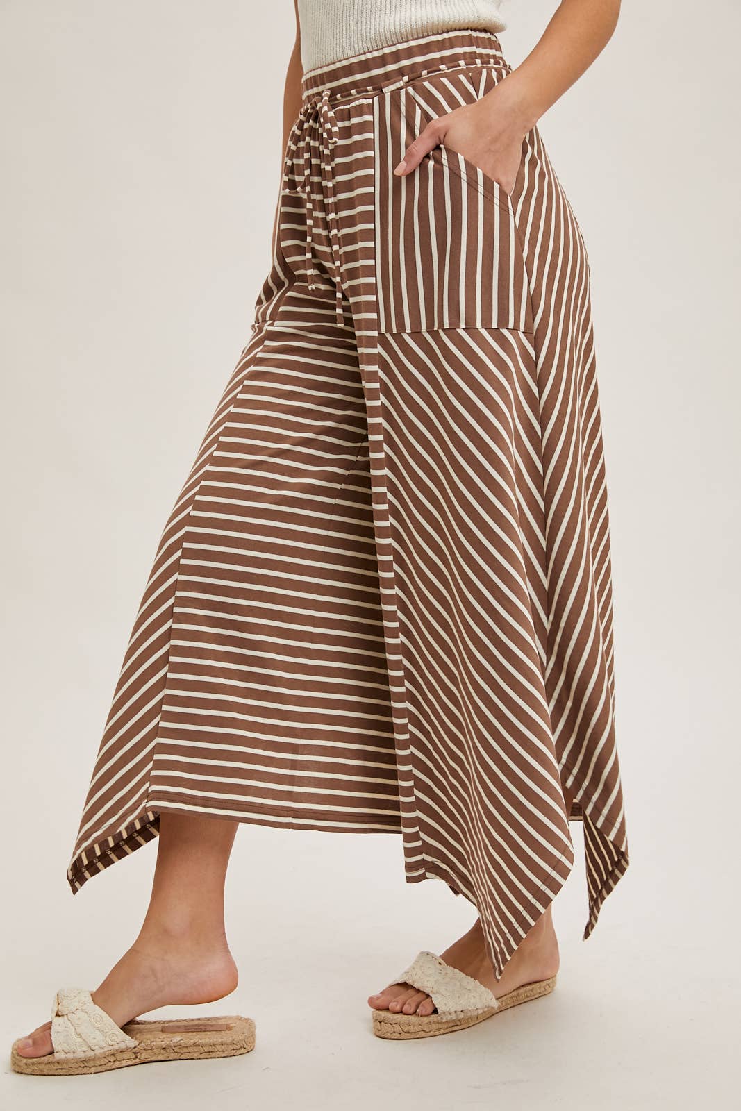 STRIPED WIDE LEG PALAZZO PANTS