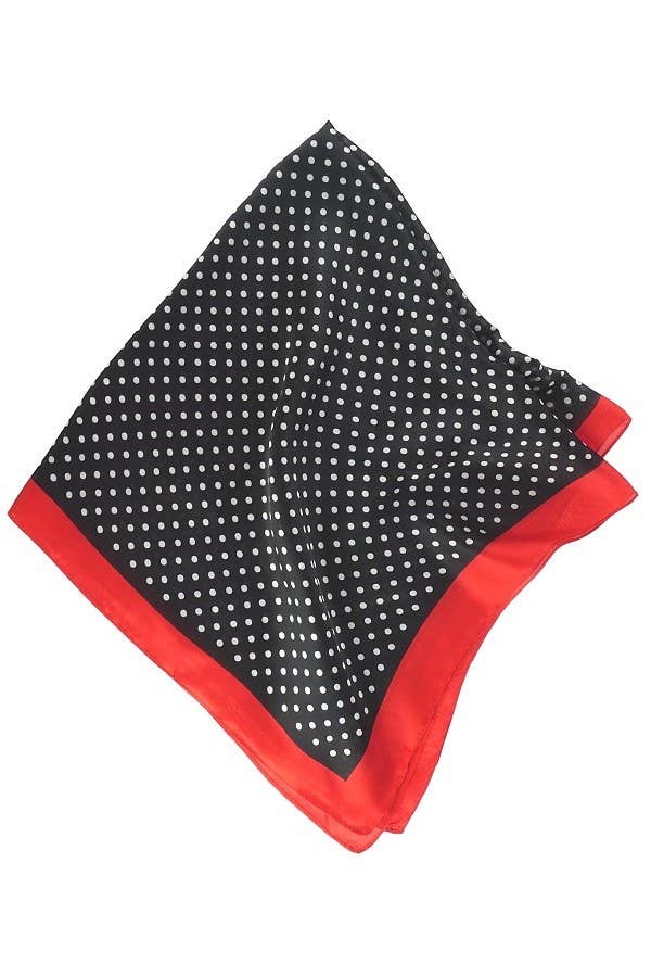 Satin Neckerchief Scarf Black/Red