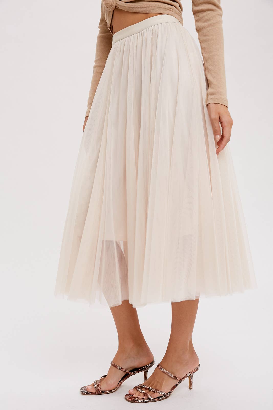 Tulle Mauve Midi Skirt